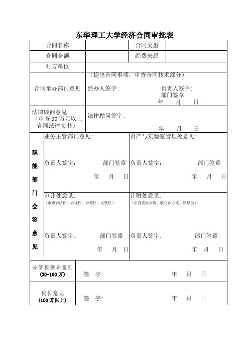 东华理工大学经济合同审批表