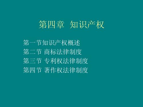 第四章  知识产权(老师精品课件)