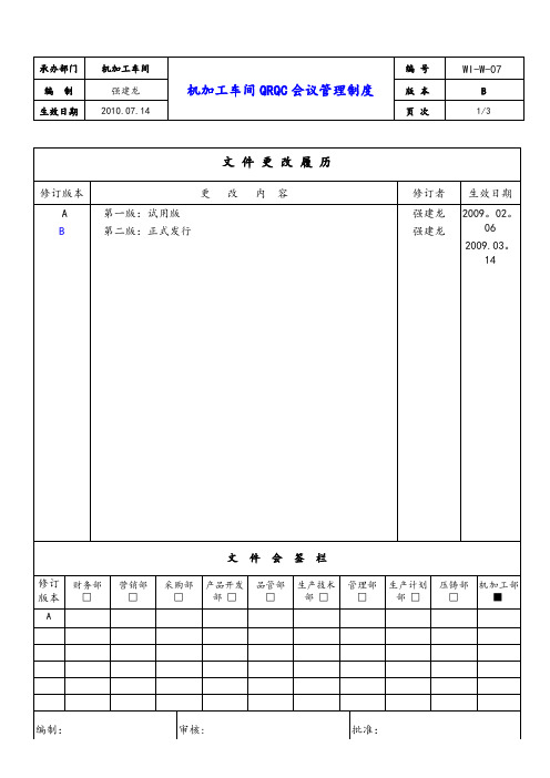 QRQC会议管理制度