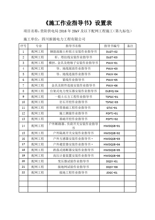 作业指导书