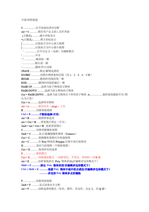 (完整版)3Dmax常用快捷键整理