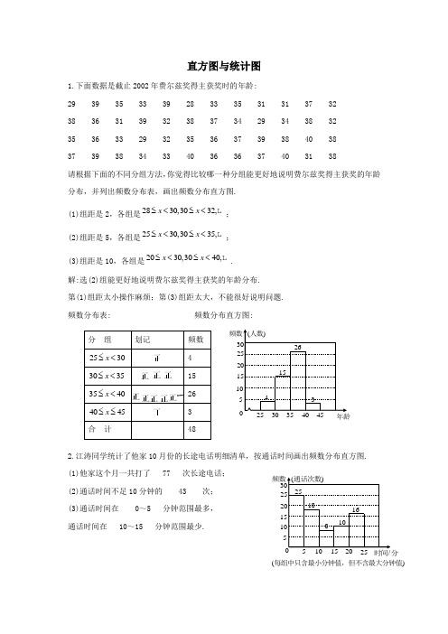 八年级数学下册第十八章数据的收集与整理18.4频数分布表与直方图直方图与统计图典例讲解素材(新版)冀教版