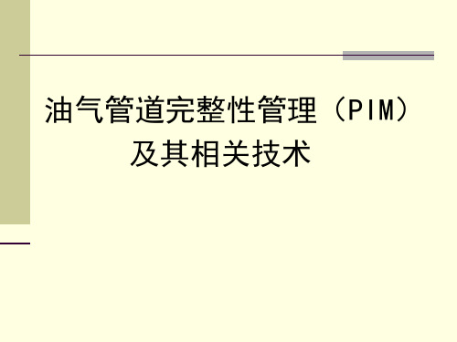 管道完整性管理及其相关技术