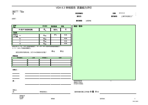 6 - 新版VDA 6.3报告