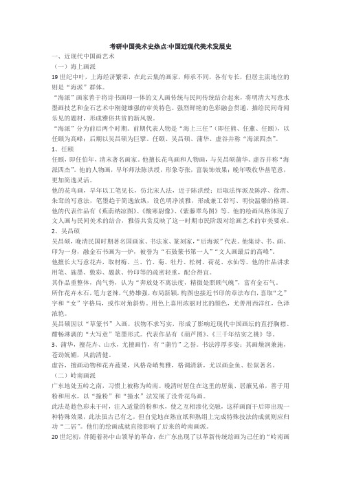 考研中国美术史热点中国近现代美术发展史