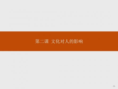 高二政治人教版必修3课件：2.1 感受文化影响