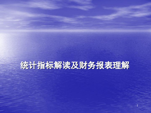 统计指标解读及财务报表理解