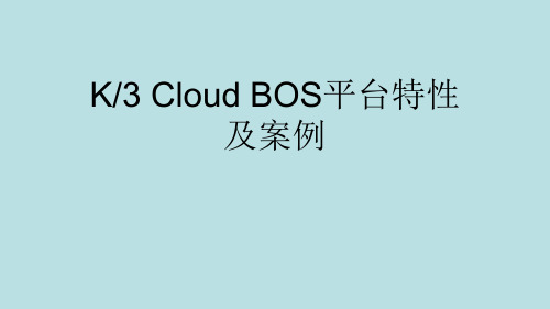 K3 Cloud BOS平台特性及案例