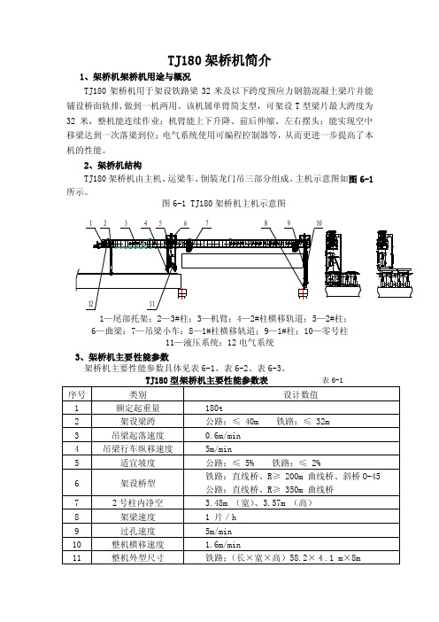 TJ180架桥机性能说明