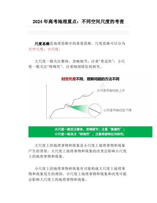 2024年高考地理重点：不同空间尺度的考查