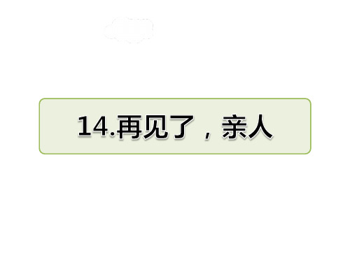 部编版五年级下册语文第14课  再见了,亲人课后作业(B组-提升篇)