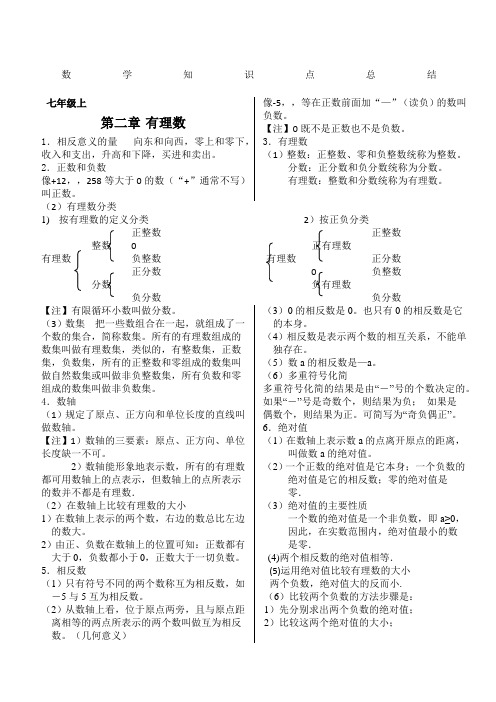 华师大版初中数学知识点总结