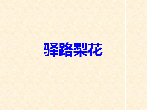 第十四课:《驿路梨花》