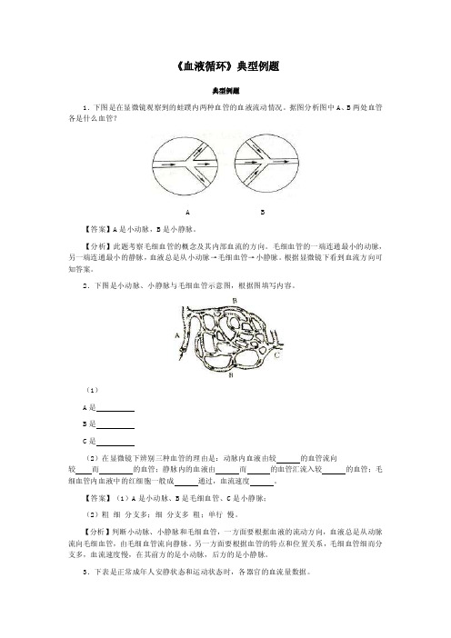 《血液循环》典型例题