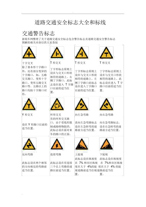 道路交通安全标志大全和标线(20191114195940)