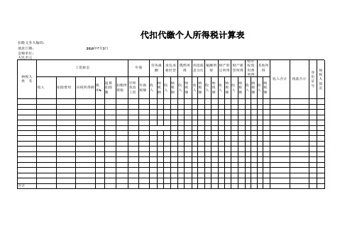 个人所得税计算表