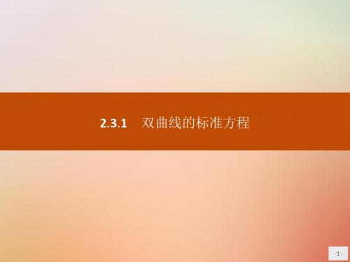 高中数学第二章圆锥曲线与方程2.3.1双曲线的标准方程课件新人教B版选修2_1