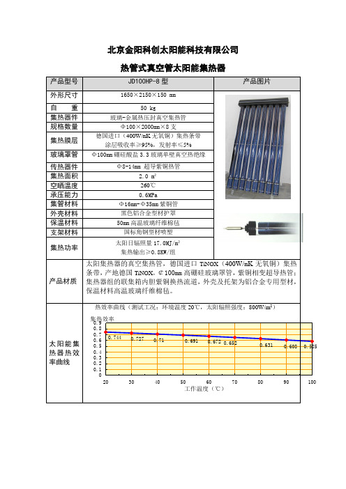 热管式真空管集热器简介