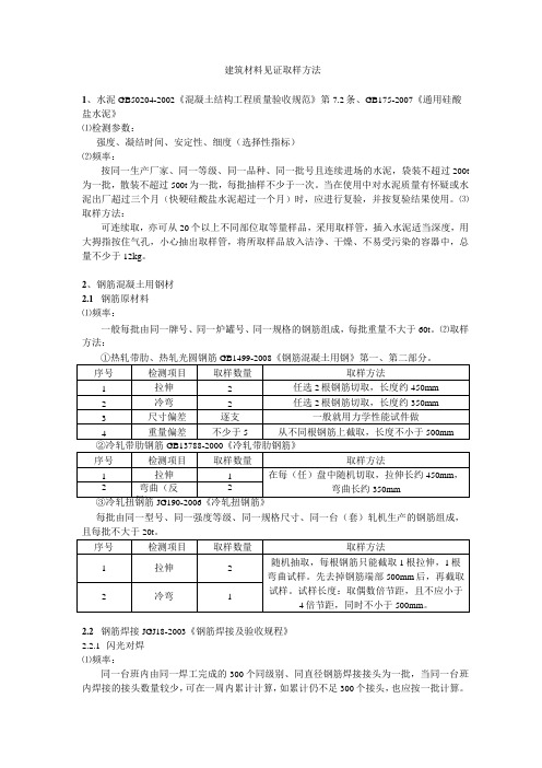 (建筑材料)建筑材料见证取样规范