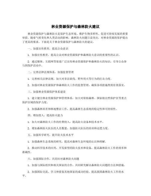 林业资源保护与森林防火建议