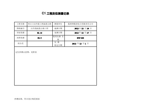 C1工程定位测量记录