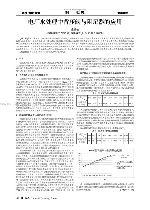 电厂水处理中背压阀与阻尼器的应用