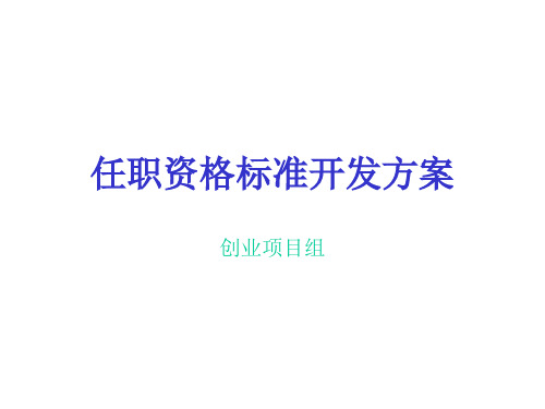 任职资格标准开发方案