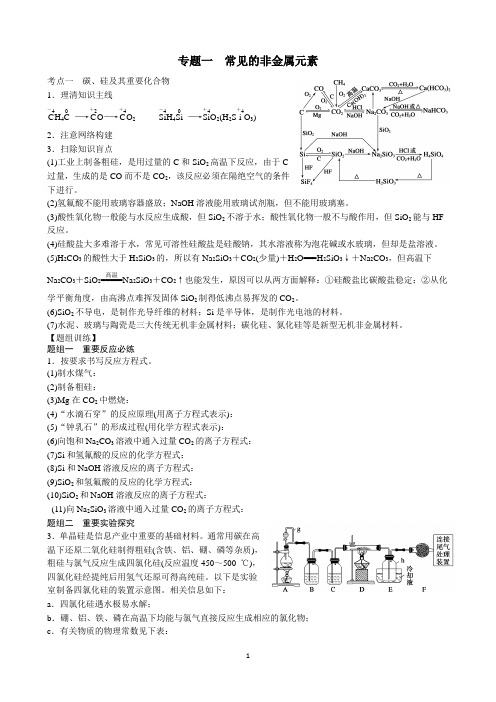 专题十二 常见非金属元素(学生)