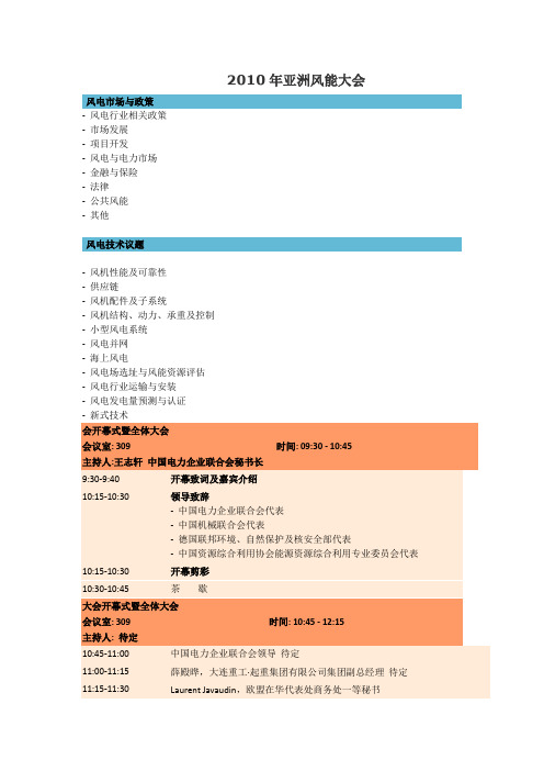 2010年亚洲风能大会1