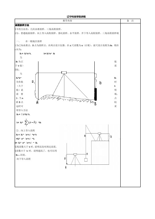 高程放样方法