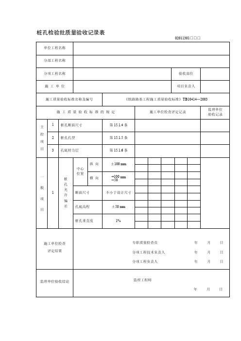 [整理版]抗滑桩检验批