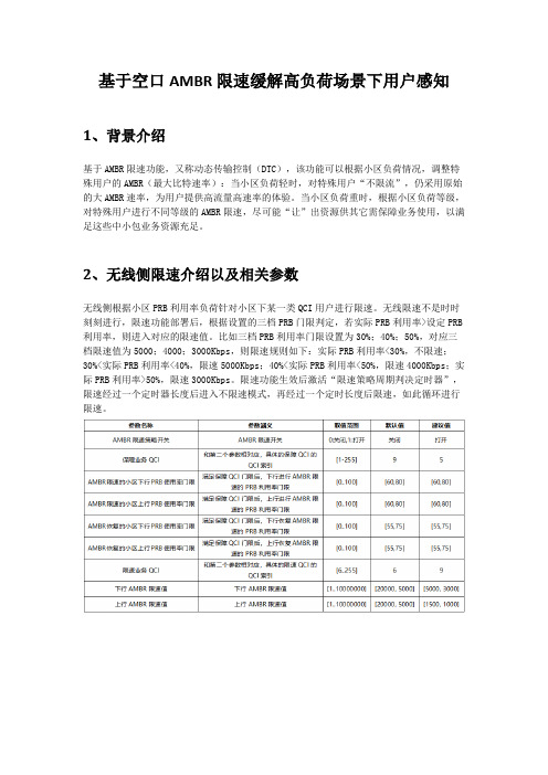 基于空口AMBR限速缓解高负荷场景下用户感知