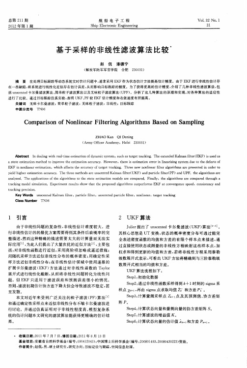 基于采样的非线性滤波算法比较