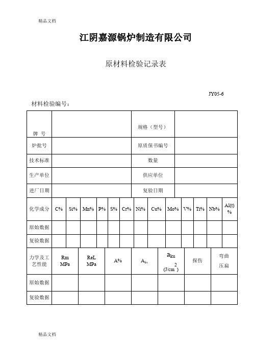 (整理)原材料检验记录表.