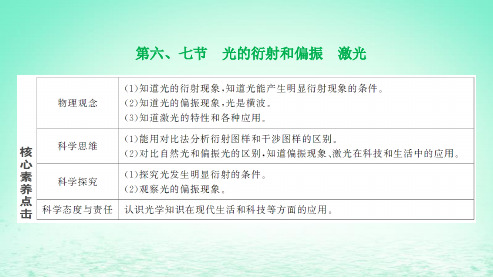 新教材高中物理第四章光及其应用第六七节光的衍射和偏振激光课件粤教版选择性