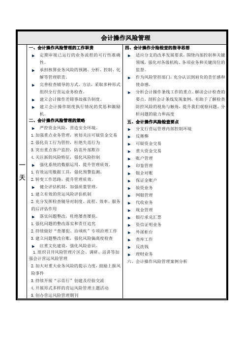 《银行会计操作风险管理》