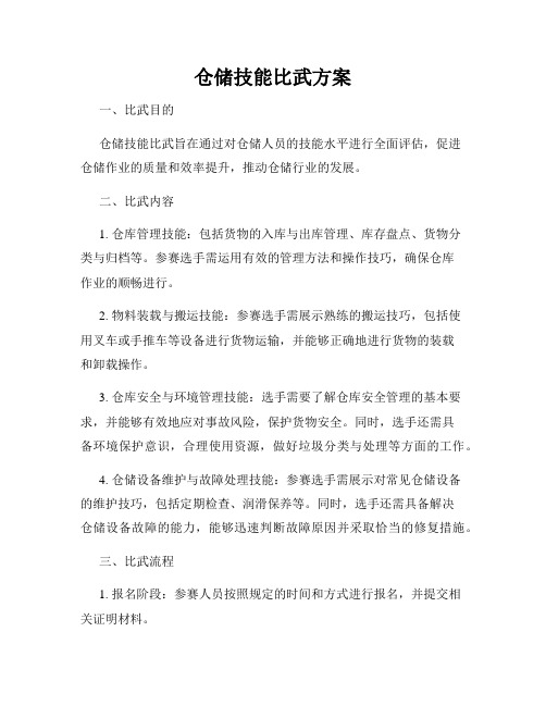 仓储技能比武方案