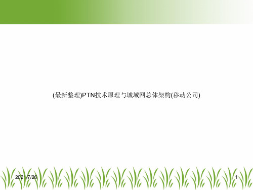 (最新整理)PTN技术原理与城域网总体架构(移动公司)