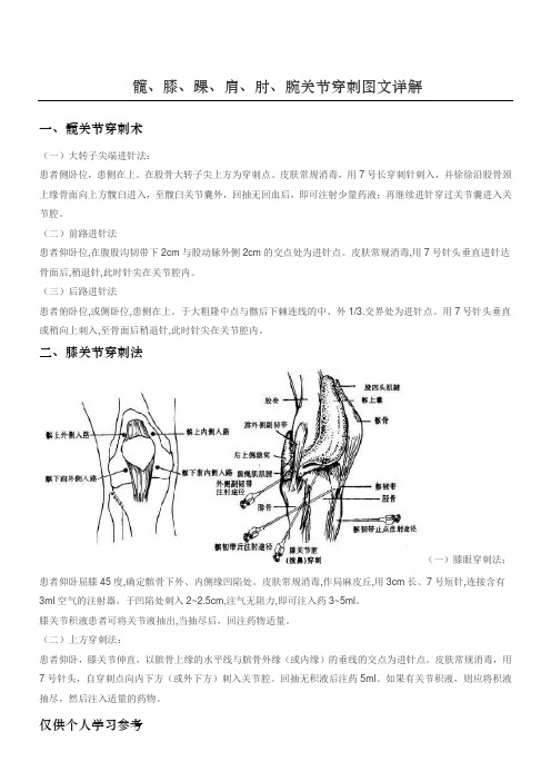 髋、膝、踝、肩、肘、腕关节穿刺图文详解