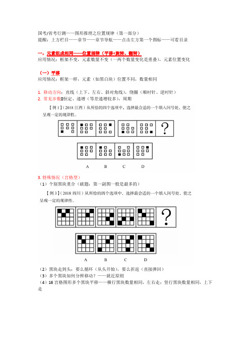 2022国考省考行测-图形推理高分学霸笔记-位置规律(含练习题类型和答案解析)