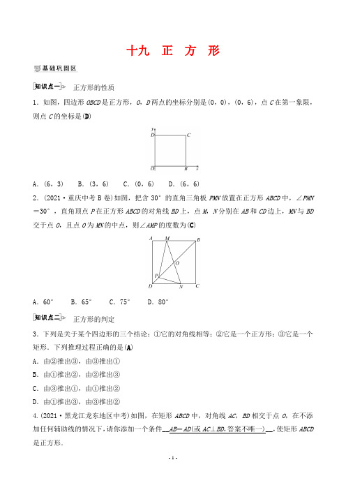 最新人教版八年级下册数学同步培优第19讲正方形