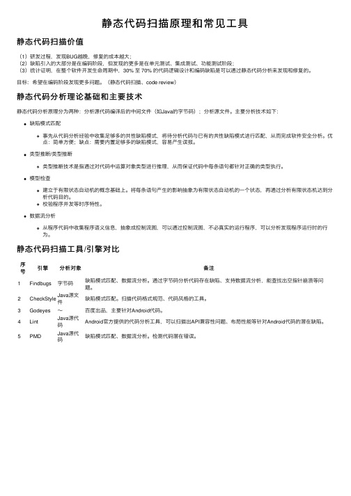 静态代码扫描原理和常见工具