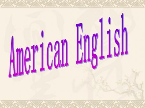 高中英语 American English美式英语课件