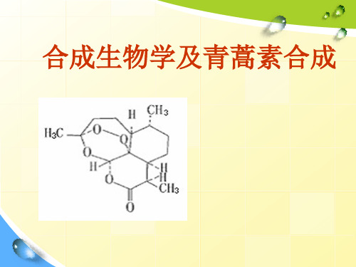 合成生物学及青蒿素合成