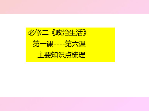 《政治生活》第一课至第六课知识点梳理