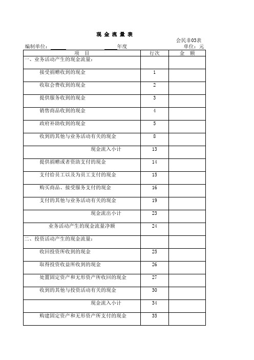 民间非营利组织报表