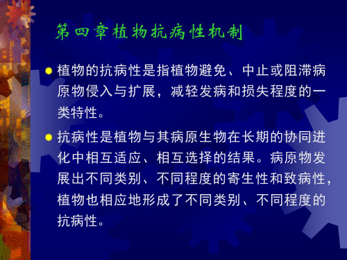 植物的抗病性机制-1