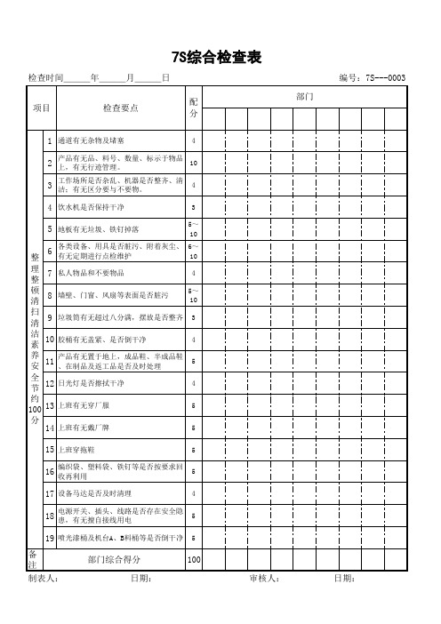 7S综合检查表