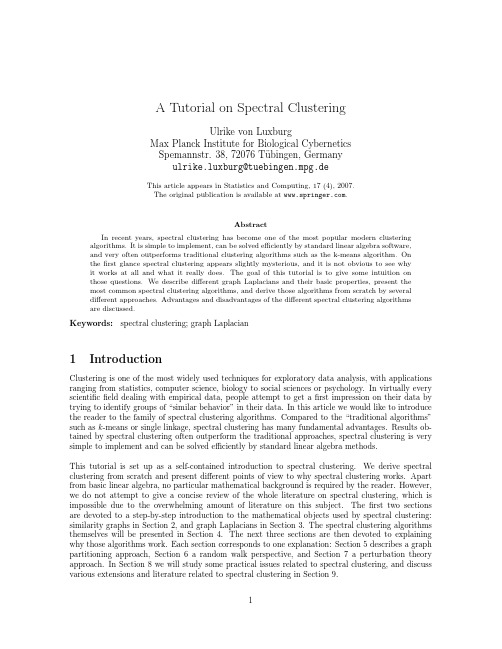 A Tutorial on Spectral Clustering