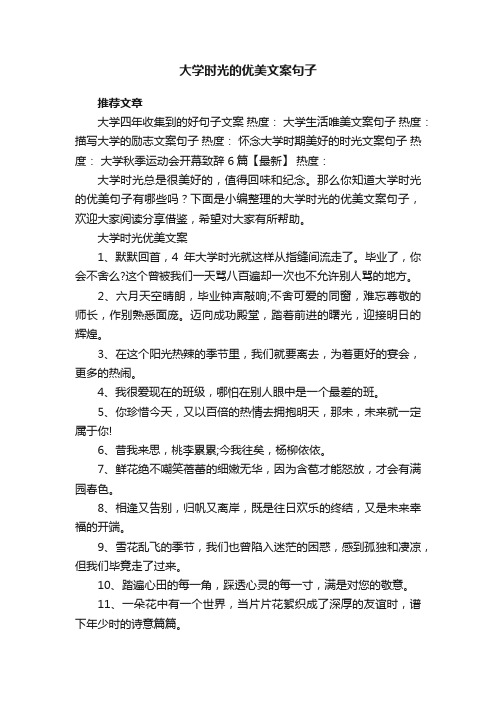 大学时光的优美文案句子